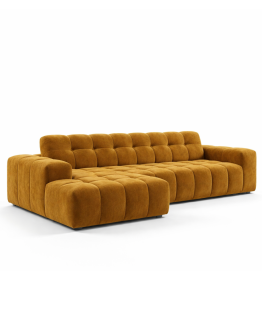 Nowoczesny pikowany narożnik chmurka prawy tkanina Monolith 48 Żółty (3225) - OUTLET